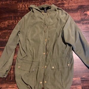 Forever 21 Green Lightweight Utility Jacket